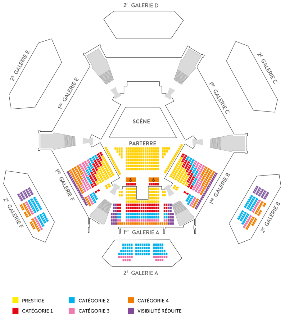 Plan de salle de la Halle aux grains pour le Ballet Toiles Etoiles